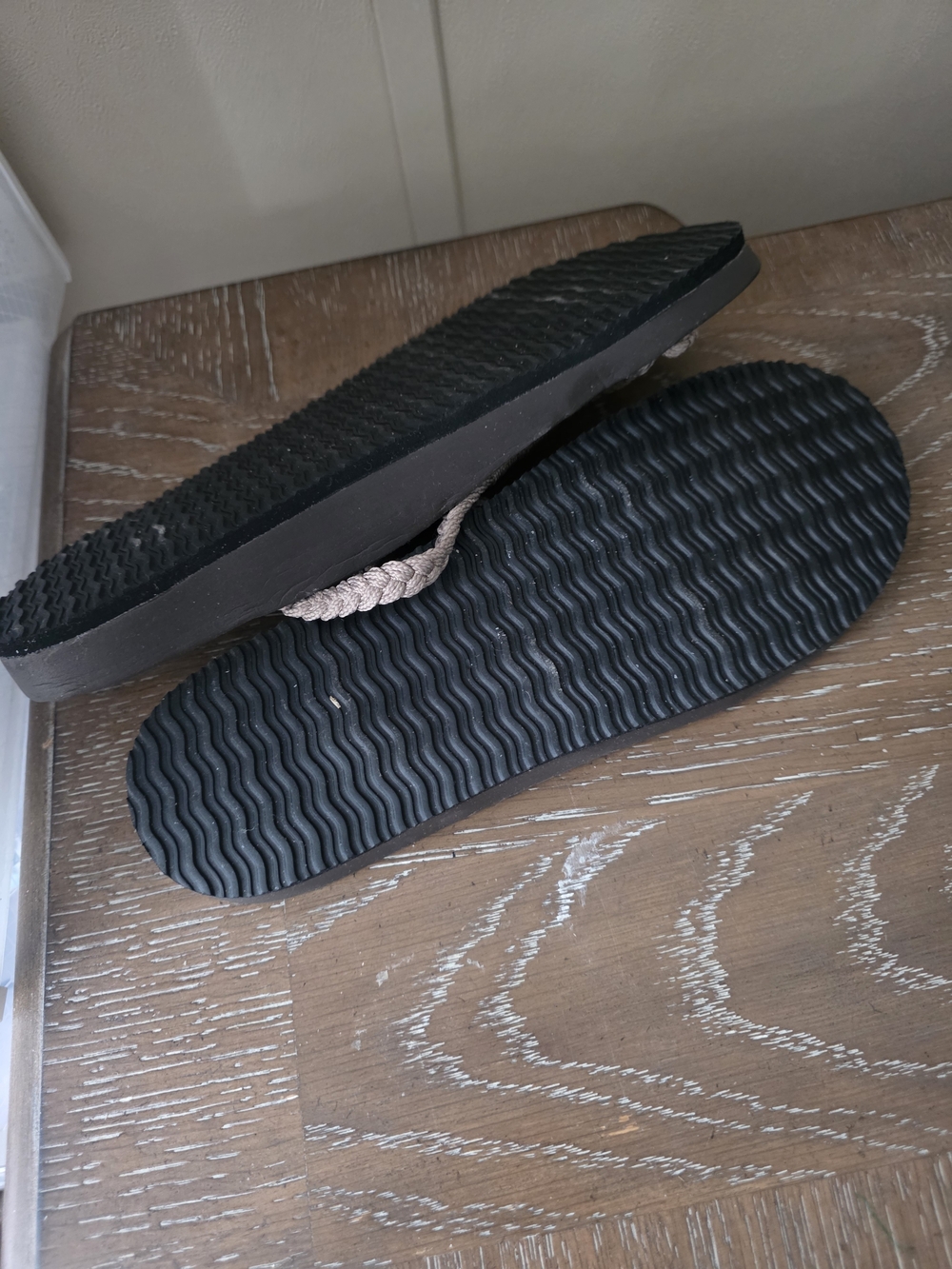 Gray Braided Strap Flip Flops - Picture 6 of 6